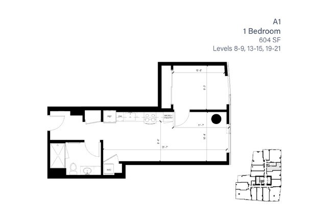 1 Bed • 1 Bath 1519 floor plan